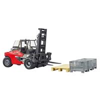 Bruder Linde ht160 heftruck met pallet en 3 boxen - thumbnail