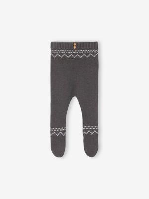 Broek met voetjes van jacquard tricot baby leiblauw Broek met voetjes van jacquard tricot baby leiblauw