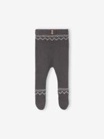 Broek met voetjes van jacquard tricot baby leiblauw - thumbnail