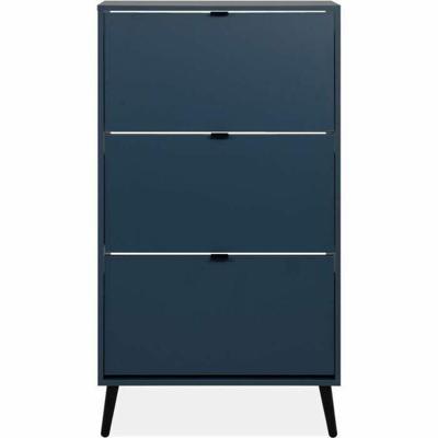 Schoenenkast - VIGO 49A - Middernachtblauw - Massief houten poten - 70 x 24 x 125 cm