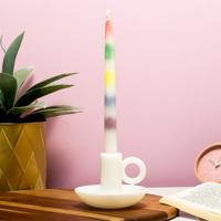 Regenboog druipkaars en kandelaar - thumbnail