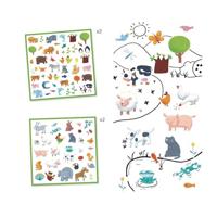 160 dierenstickers DJECO meerdere kleuren - thumbnail