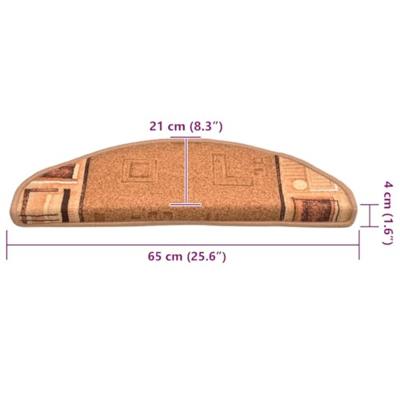 VidaXL Trapmatten zelfklevend 5 st 65x21x4 cm beige