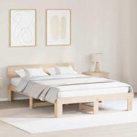 Bedframe met hoofdeinde Naturel 160 x 200 cm Massief grenenhout - thumbnail