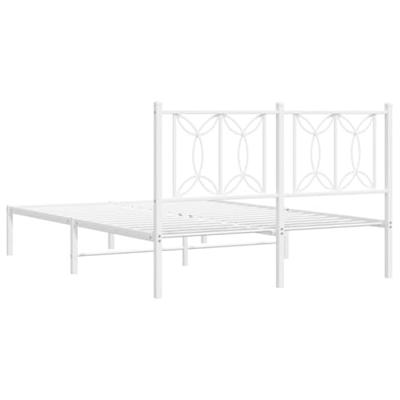 Bedframe met hoofdbord metaal wit 135x190 cm Bedframe met hoofdbord metaal wit 135x190 cm