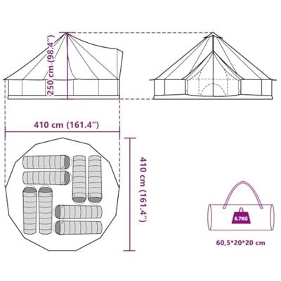 Tipitent voor gezin 8-persoons waterdicht grijs en oranje Tipitent voor gezin 8-persoons waterdicht grijs en oranje