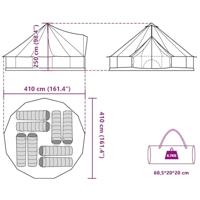 Tipitent voor gezin 8-persoons waterdicht grijs en oranje - thumbnail