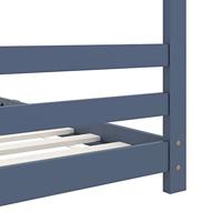 Kinderbedframe massief grenenhout grijs 90x200 cm - thumbnail