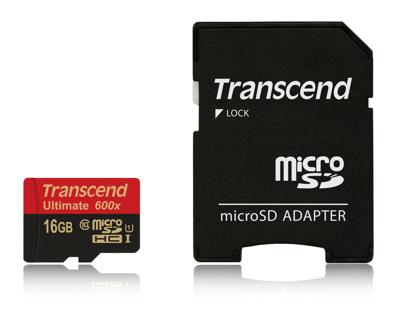 Transcend Ultimate (600x) microSDHC-kaart Retail 16 GB Class 10, UHS-I Incl. SD-adapter