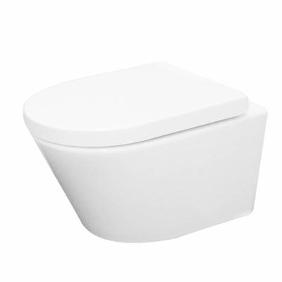 Vesta wandcloset rimless met Vesta toiletzitting softclose en quick release glans wit