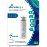 MediaRange MR936 USB flash drive 32 GB USB Type-A / USB Type-C 3.2 Gen 1 (3.1 Gen 1) Zilver - thumbnail