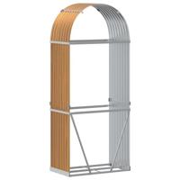 VidaXL Haardhoutopslag 80x45x190 cm gegalvaniseerd staal lichtbruin - thumbnail