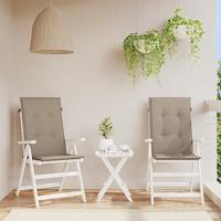 VidaXL Tuinstoelkussens 2 st hoge rug 120x50x3 cm stof taupe - thumbnail