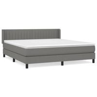 Boxspring met matras stof donkergrijs 180x200 cm - thumbnail