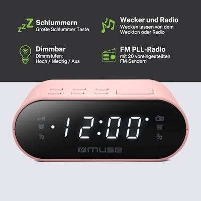 Muse FM wekkerradio, roze