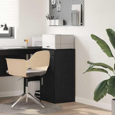 Dressoir met lade Zwart eiken 38 x 34,5 x 75 cm Bewerkt hout