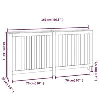 Radiatorombouw 169x19x84 cm massief grenenhout grijs - thumbnail