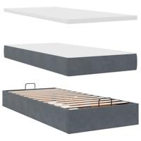 Ottoman bed met matras en LED's 80x200cm fluweel donkergrijs - thumbnail