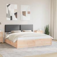 Bedframe met Gevoerd Hoofdgedeelte Donkergrijs 180 x 200 cm - thumbnail