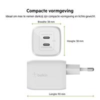 Belkin BoostCharge Pro 2-poorts USB-C GaN-wandlader met PPS (65 W) + USB-C/USB-C-kabel oplader - thumbnail