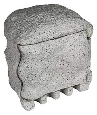 Heitronic 37504 Buitenstopcontact 4-voudig Grijs Met afstandsbediening, Steenlook