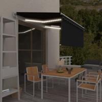 VidaXL Luifel automatisch met gordijn led windsensor 3x2,5 m antraciet - thumbnail