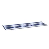 VidaXL Tuinbankkussen gestreept 150x50x3 cm oxford stof wit en blauw - thumbnail