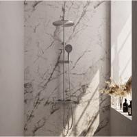 Regendoucheset Opbouw Brauer Brushed Carving 30 cm Thermostatisch met Handdouche 3-Standen Geborsteld RVS - thumbnail