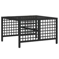 3-delige Loungeset met kussens poly rattan zwart - thumbnail