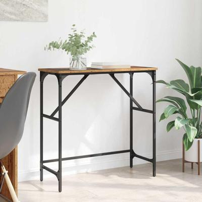 Wandtafel Oud hout 75 x 32 x 75 cm Bewerkt hout Wandtafel Oud hout 75 x 32 x 75 cm Bewerkt hout