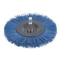 Wolfcraft Nylon-draadborstel | Blauw | 6-kant schacht | Ø100mm | 1 stuk - 2727000 - thumbnail