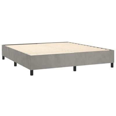 Boxspring met matras fluweel lichtgrijs 180x200 cm