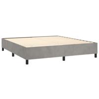 Boxspring met matras fluweel lichtgrijs 180x200 cm - thumbnail