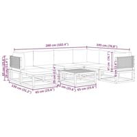 8-delige Loungeset met kussens massief acaciahout - thumbnail