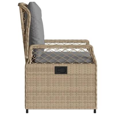 Tuinstoelen 2 st verstelbaar poly rattan beige Tuinstoelen 2 st verstelbaar poly rattan beige