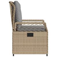 Tuinstoelen 2 st verstelbaar poly rattan beige - thumbnail