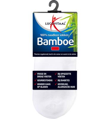 Lucovitaal Bamboe Enkelsokken Wit 39-42 Lucovitaal Bamboe Enkelsokken Wit 39-42