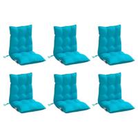 VidaXL Stoelkussens 6 st lage rug oxford stof turquoise - thumbnail