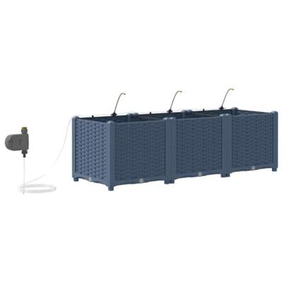 VidaXL Tuin bloempot 3 pcs grijs 120 x 120 x 142 cm staal VidaXL Tuin bloempot 3 pcs grijs 120 x 120 x 142 cm staal