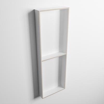 MONDIAZ EASY Nis 149,5x29,5cm in solid surface kleur Linen | Talc. 2 vakken geschikt voor in- of opbouw MONDIAZ EASY Nis 149,5x29,5cm in solid surface kleur Linen | Talc. 2 vakken geschikt voor in- of opbouw