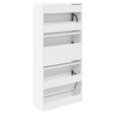 Schoenenkast 60x21x125,5 cm bewerkt hout wit - thumbnail