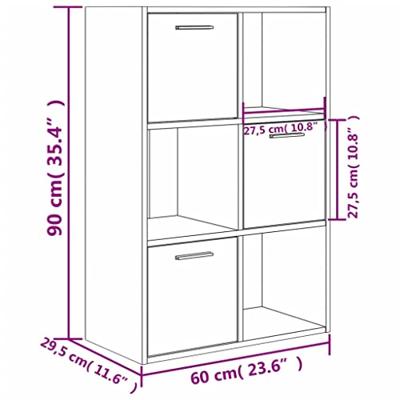 Opbergkast 60x29,5x90 cm bewerkt hout sonoma eikenkleurig - thumbnail
