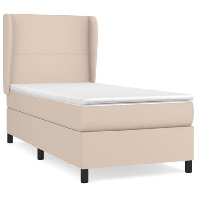 Boxspring met matras kunstleer cappuccinokleurig 140x190 cm