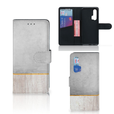 Honor 20 Pro | Book Style Case | Wood Concrete | Portemonnee hoesje