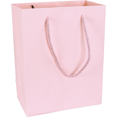 Tas | Papier | embossed | 18x 10x23cm | draagtas | pastelroze | 40 stuks