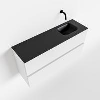 MONDIAZ ADA 100cm toiletmeubel talc. LEX wastafel urban rechts zonder kraangat - thumbnail