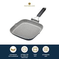 MasterClass - Gietaluminium Grillpan 24cm - Opvouwbaar Handvat - Maste - thumbnail