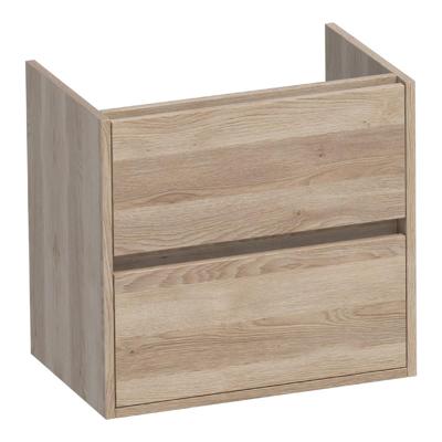 Brauer Adore - Onderkast Ondiep - 60 cm - met 2 Softclose Lades Greeploos en 1 Sifon Uitsparing - Sunlit