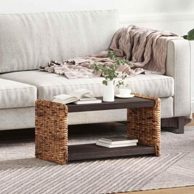 Bijzettafel Naturel 44.5 x 45 x 45 cm Massief Mahoniehout Bijzettafel Naturel 44.5 x 45 x 45 cm Massief Mahoniehout