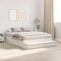 Opbergbedframe met lade Wit 236.5 x 140 x 31.5 cm Bewerkt hout - thumbnail